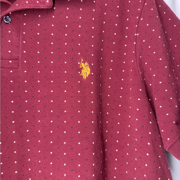 U.S. Polo Assn. Vintage Burgundy Polo Shirt Yellow Logo Men’s XL - Picture 3 of 5